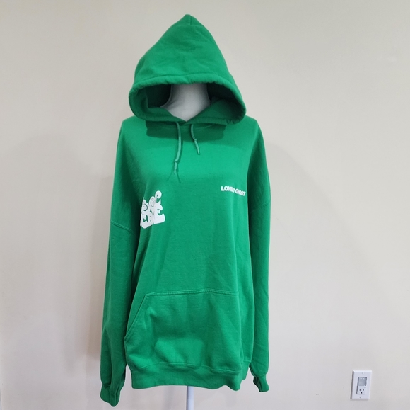 Lonely Ghost Cool To Care Swirly Heavyweight Hoodie Sweatshirt | Green | … - Picture 5 of 11